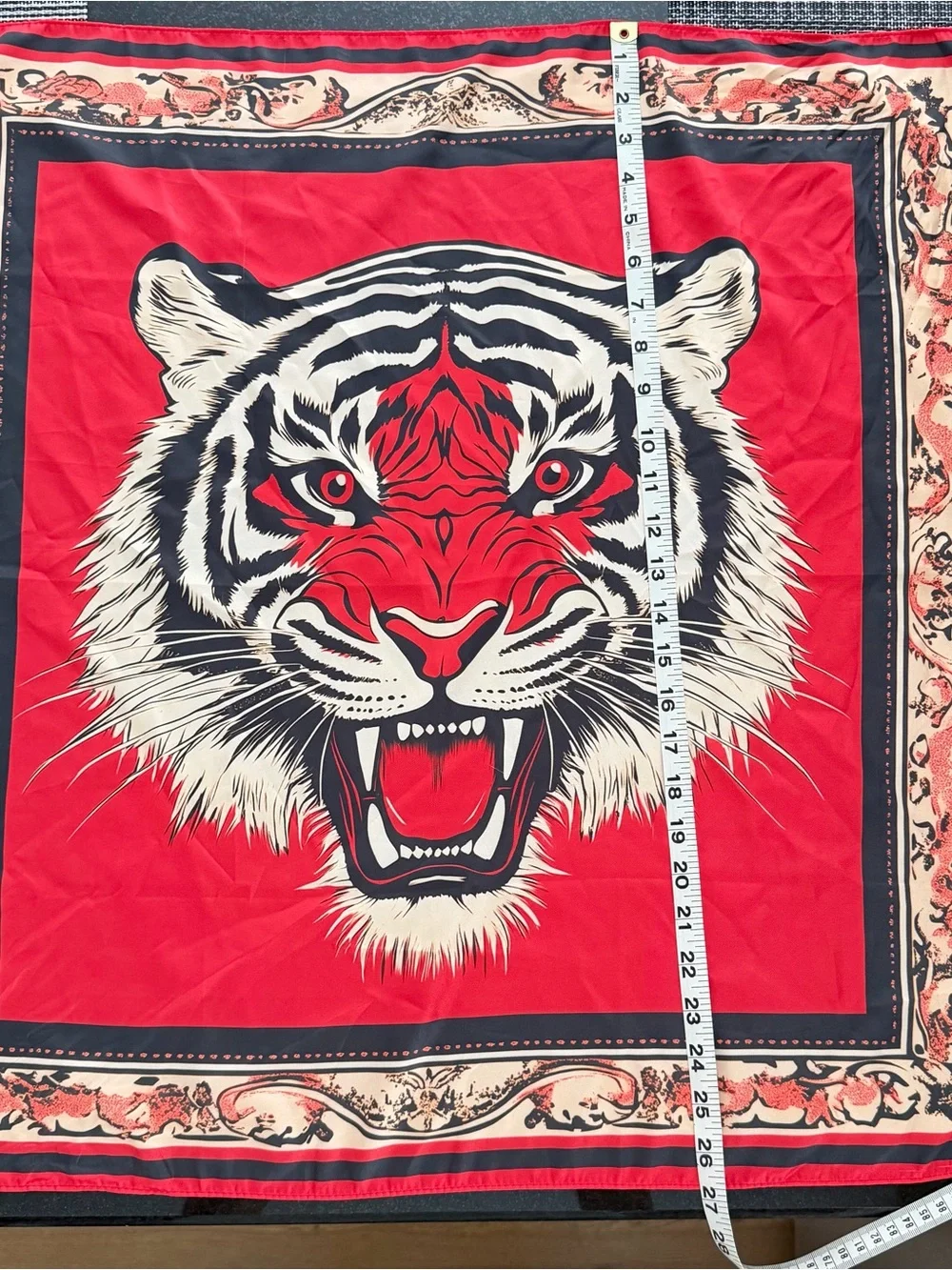 Red and Black Tiger Print Scarf